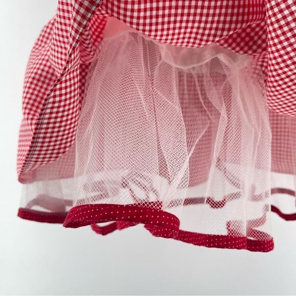 Bonnie Jean Girl’s Red Gingham Dress with Ladybug Appliqué Bow – Size 5 - Picture 6 of 12